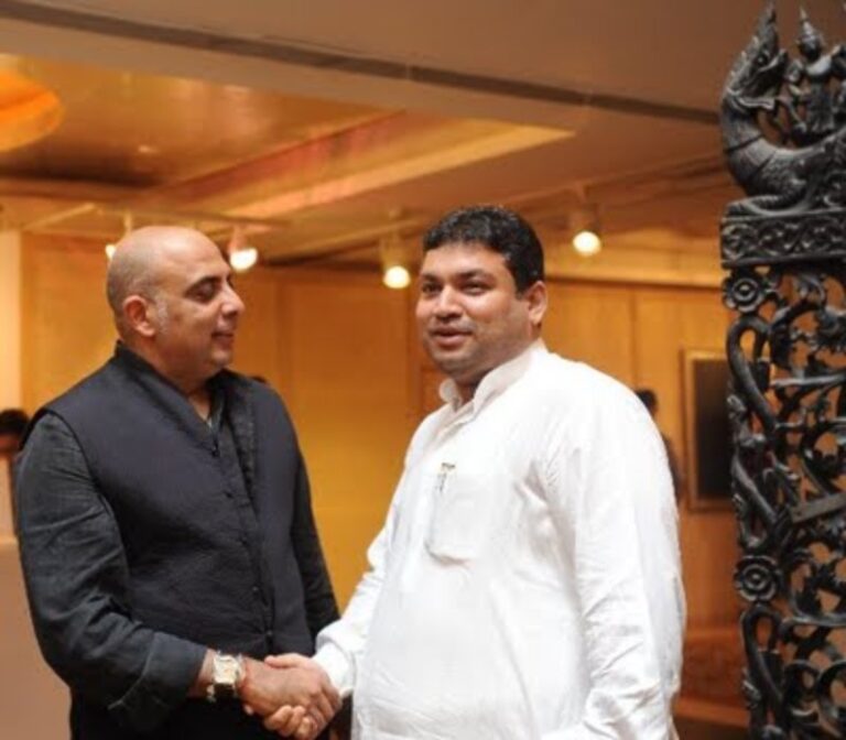 Sundeep Bhutoria with fashion designer, Tarun Tahliani, at his Bridal Couture function at The Park in Kolkata