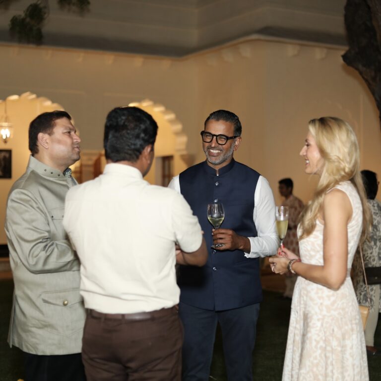 Sundeep Bhutoria with Harry Fernandez and Jolanta Burke