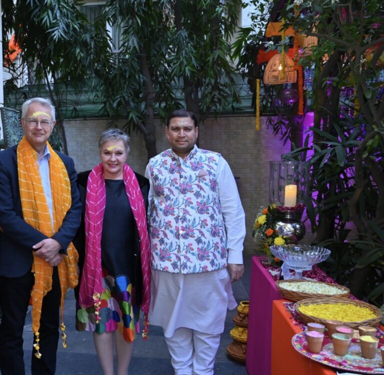 Sundeep Bhutoria with Kimmo Lähdevirta, Ambassador of Finland to India along with his wife