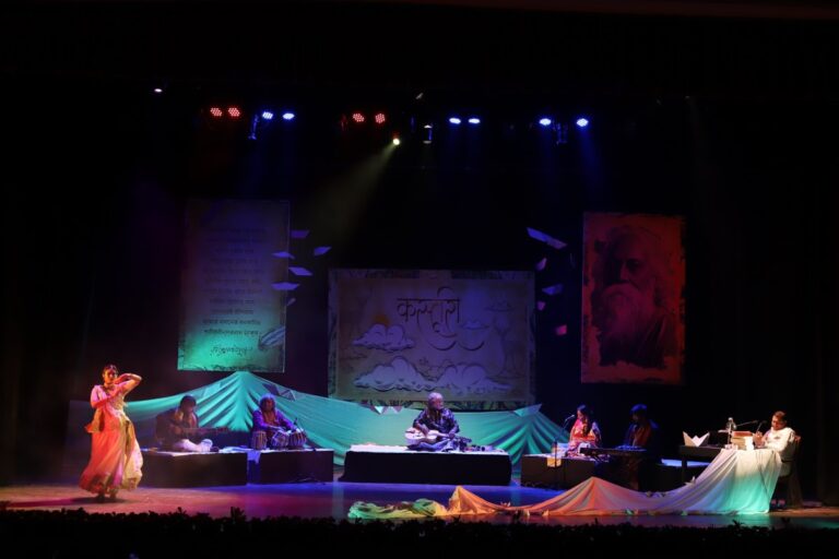 ‘Kasturi’, a captivating Tribute to Gurudev Rabindranath Tagore performed at the Sahitya Akademi, Ministry of Culture Festival of Letters in New Delhi. Conceptualised by him and composed by the legendary Pandit Vishwa Mohan Bhatt, choreographed by Kathak exponent Shinjini Kulkarni, and enriched with the soulful vocal rendition of Ankita Joshi. Also featured Tabla maestro Pt. Ram Kumar Mishra, expert Keyboardist Parveen Kumar and Spanish Guitar virtuoso Ratan Prasanna.