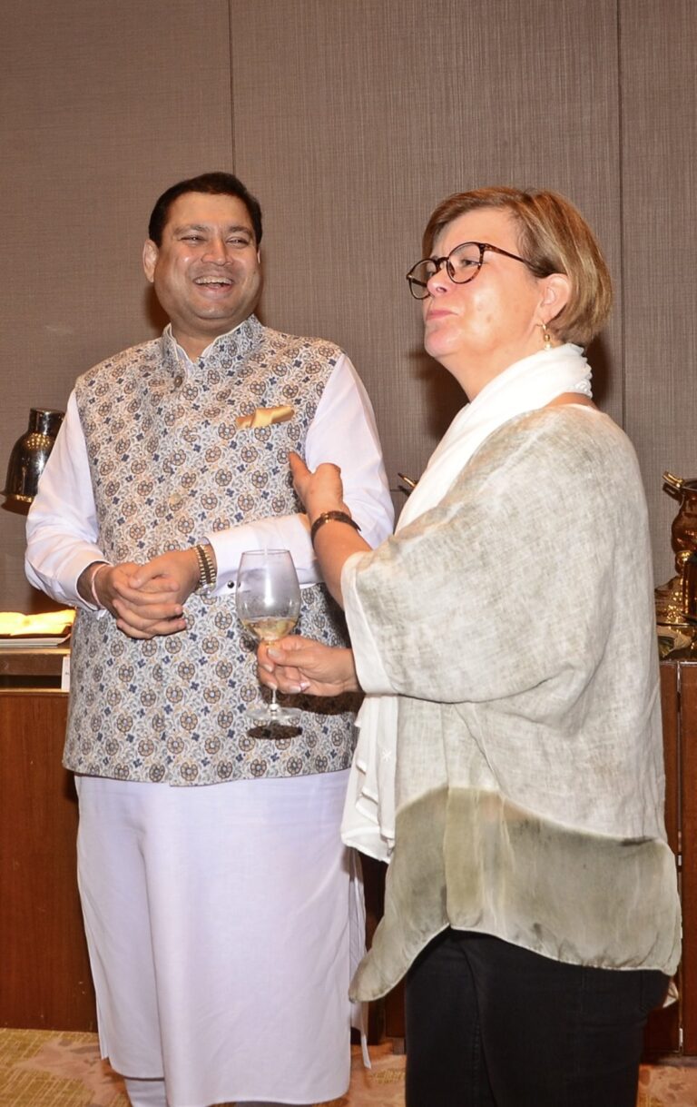 Sundeep Bhutoria with Prof. Gabriela Nik Ilieva from New York University at the lunch hosted for the Fulbright Hays Programme delegation in Kolkata
