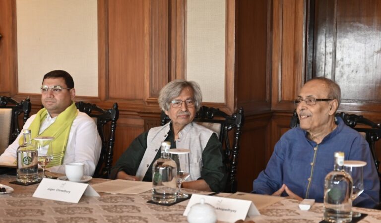 Sundeep Bhutoria along with board members Jogen Chowdhury and Shirshendu Mukhopadhyay