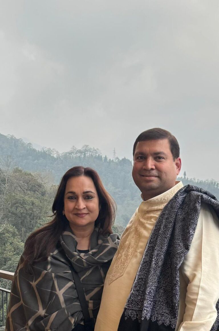 Sundeep Bhutoria with Madhu Neotia at the Taj Guras Kutir in Gangtok