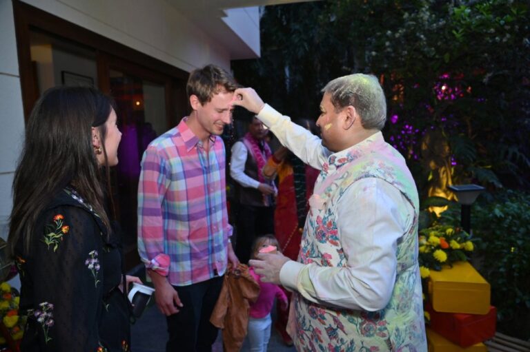 Sundeep Bhutoria with Chris Holder Ross, Pol. Counsellor British High Commission New Delhi, along with his wife.