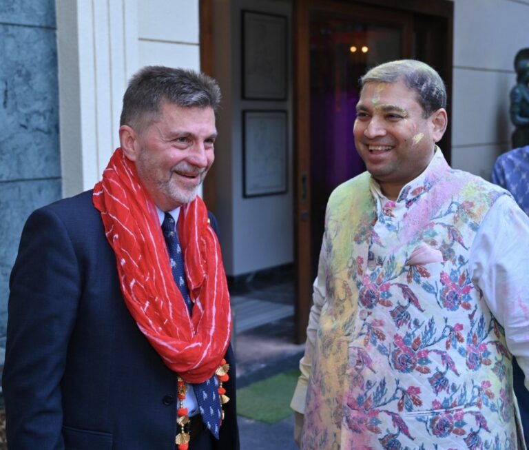 Sundeep Bhutoria with Oleksandr Polishchuk, Ambassador of Ukraine to India