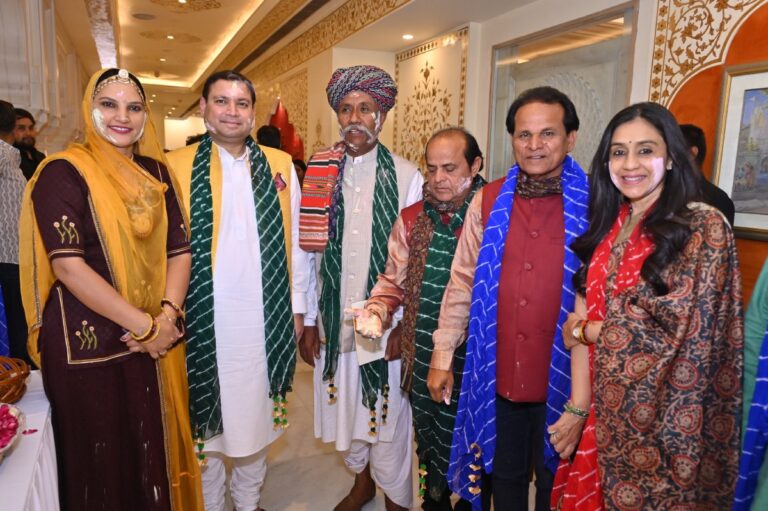 Sundeep Bhutoria with (L-R) Ruma Devi, Anwar Khan, Gani Mohammad, Ali Mohammad and Apra Kuchhal