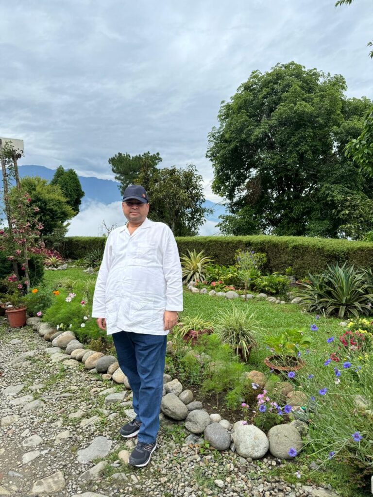 Sundeep Bhutoria at the Temi Bungalow in South Sikkim