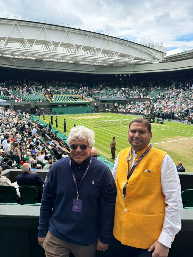 Sundeep Bhutoria with Suhel Seth at the Wimbledon Women’s Final 2024 in London