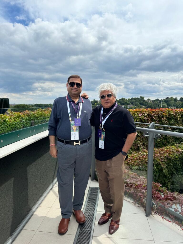 Sundeep Bhutoria with Suhel Seth at the Wimbledon Men’s Final 2024 in London