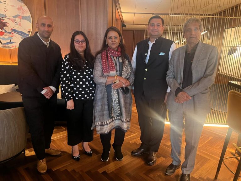 Sundeep Bhutoria with (L-R) Khadir Meer, Cathy Tongper, Sangeeta Datta and Adam Habib