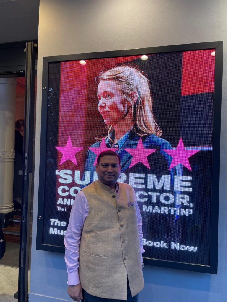 Sundeep Bhutoria at the Old Vic Theatre for The Constituent in London