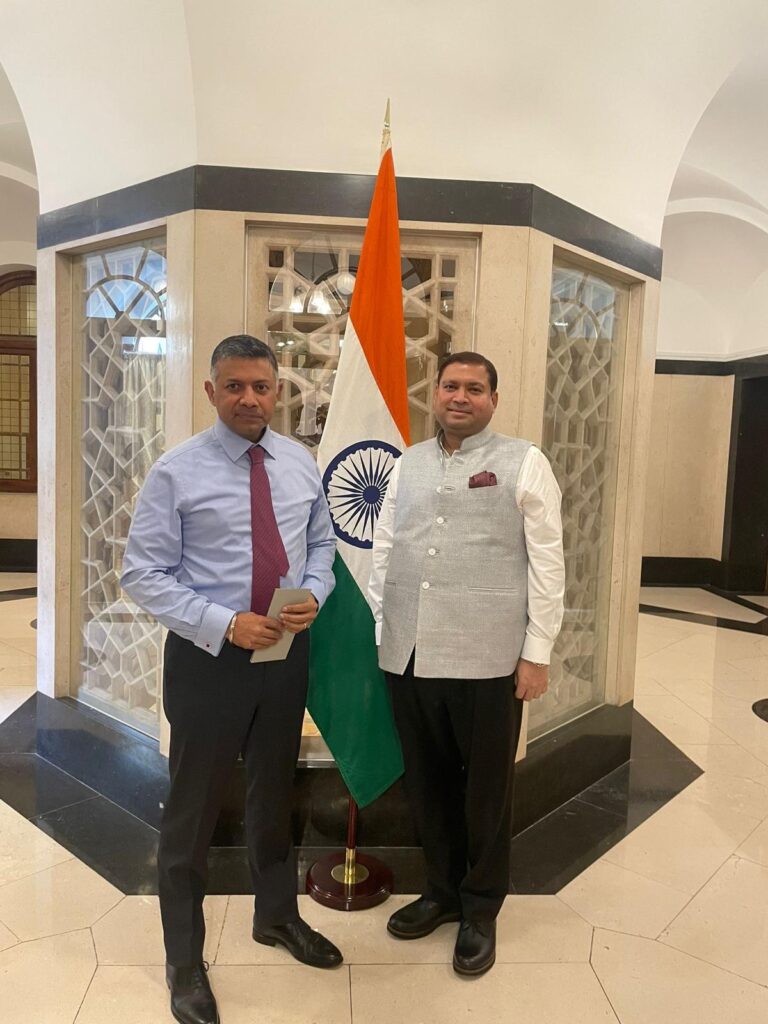 Sundeep Bhutoria with Vikram Doraiswami, the High Commissioner of India to the United Kingdom