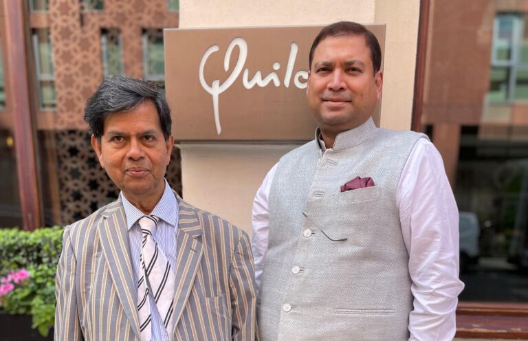 Sundeep Bhutoria with Amit Roy at the Quilon in London