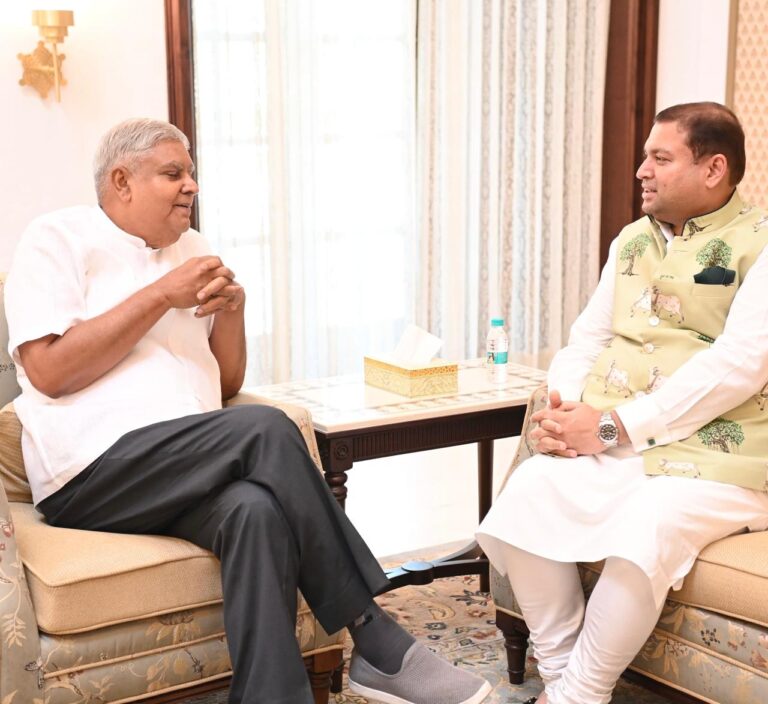 Sundeep Bhutoria with the Hon'ble Vice President of India, Jagdeep Dhankhar in New Delhi