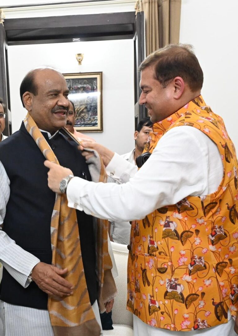 Sundeep Bhutoria with Om Birla, Hon’ble speaker of Lok Sabha in New Delhi