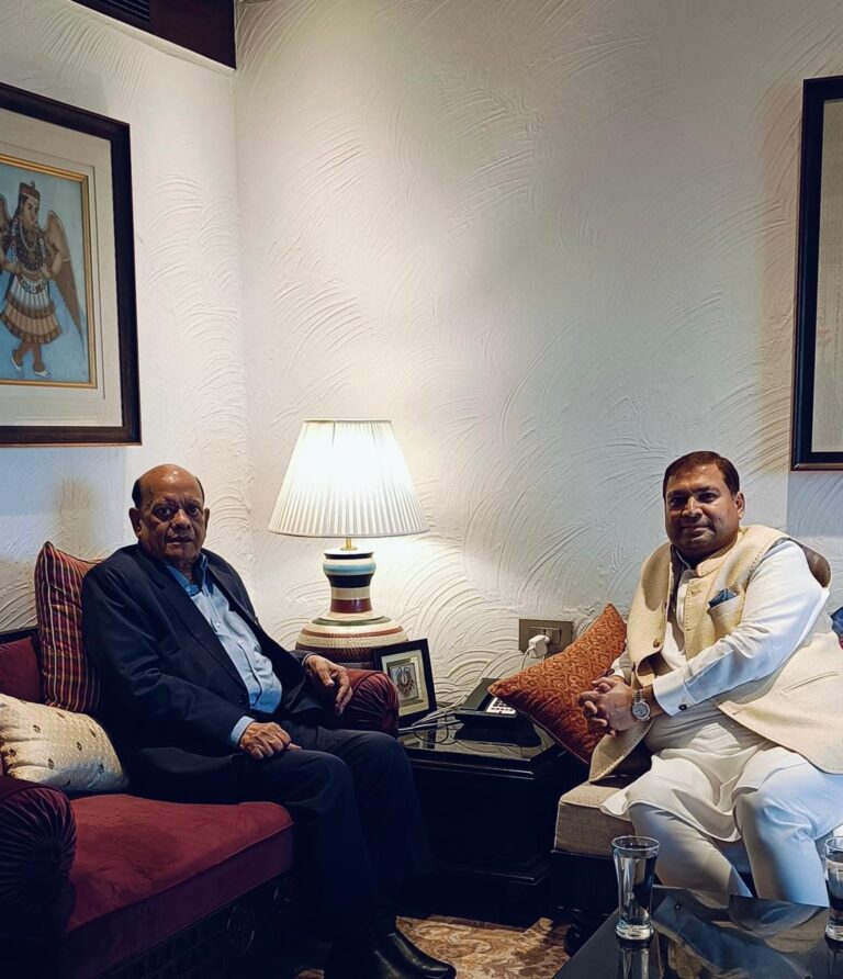 Sundeep Bhutoria with Indian poet and writer Surendra Sharma in Delhi