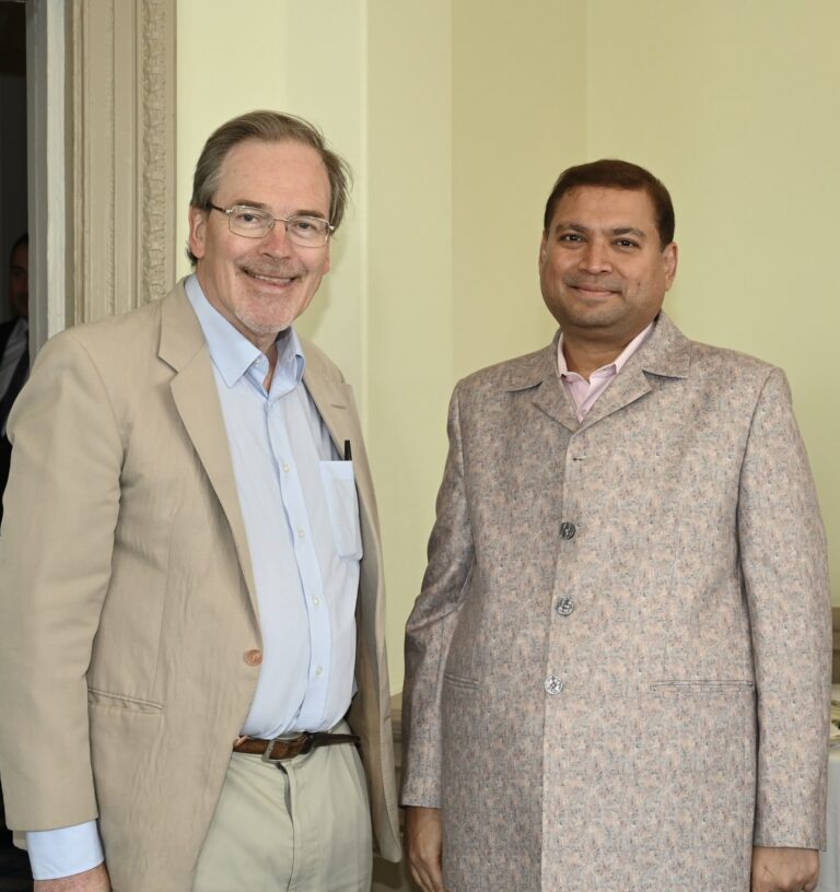 Sundeep Bhutoria with Donald Smith, Director of the Scottish International Storytelling Festival