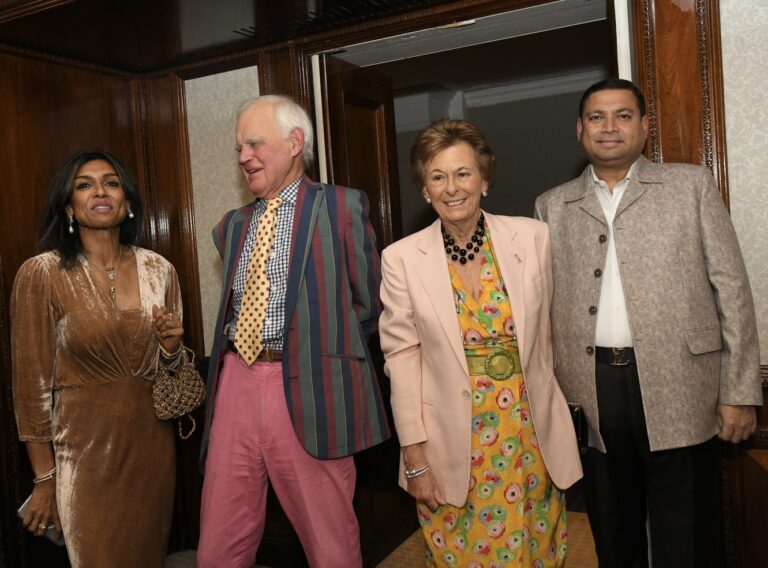 Sundeep Bhutoria with (L-R) Lubna Hussain, Robin Hay and Lady Olga Maitland