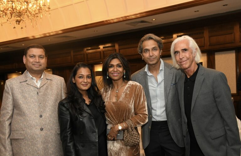 Sundeep Bhutoria with (L-R) Simran, Lubna Hussain, Aman and Nicky Butler