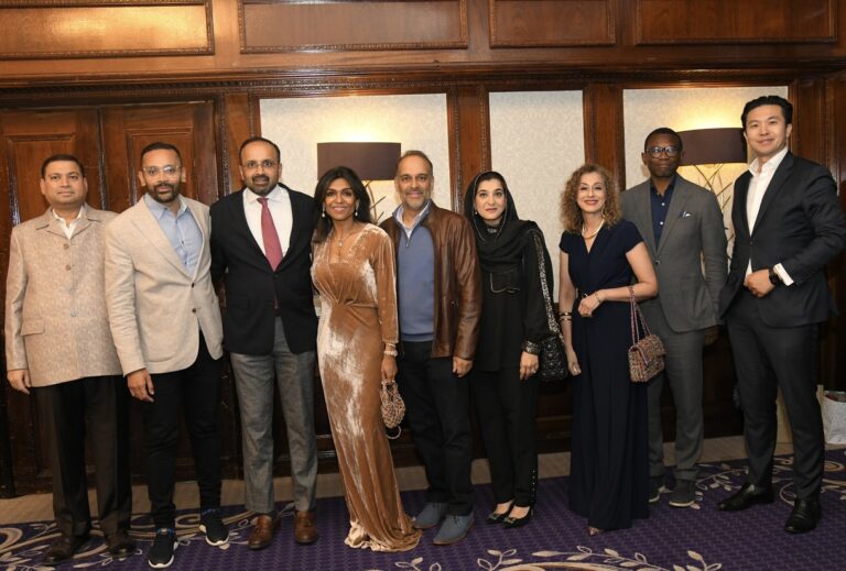 Sundeep Bhutoria with (L-R) Nizam Uddin, Sumit Jamuar, Lubna Hussain, Nishant Hussain, Leo Hussain, Fatima Habib, Henry Obi and Patrick Tsang