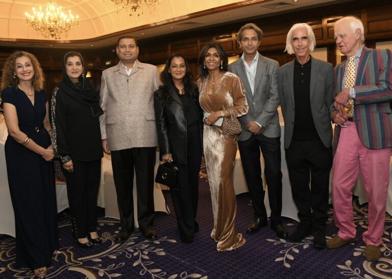 Sundeep Bhutoria with (L-R) Fatima Habib, Nishant Hussain, Simran, Lubna Hussain, Aman, Nicky Butler and Robin Hay