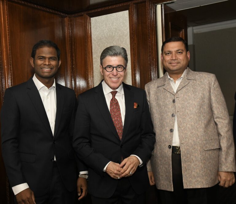 Sundeep Bhutoria with Michael and Ronald C. Gunnell