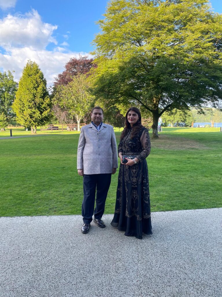 Sundeep Bhutoria with Pam Gosal, MSP Pam Gosal MSP, the first woman of Indian origin in the Scottish Parliament.