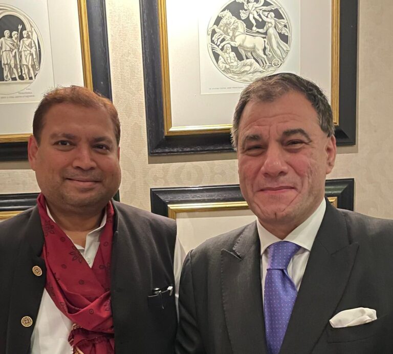 Sundeep Bhutoria with Lord Bilimoria at The Taj, London