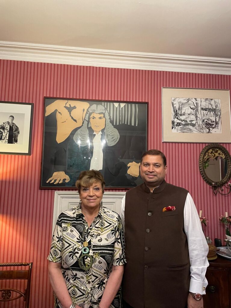 Sundeep Bhutoria with Lady Joyce Caplan at her residence in Edinburgh