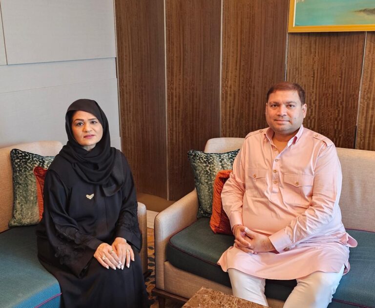 Sundeep Bhutoria with Juhi Yasmeen Khan in Dubai