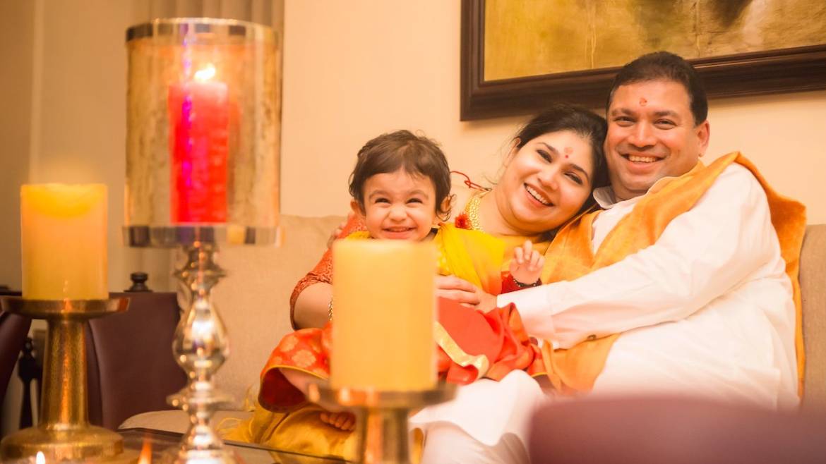 Diwali celebration with Manjari Bhutoria and Aavya M Bhutoria in 2020