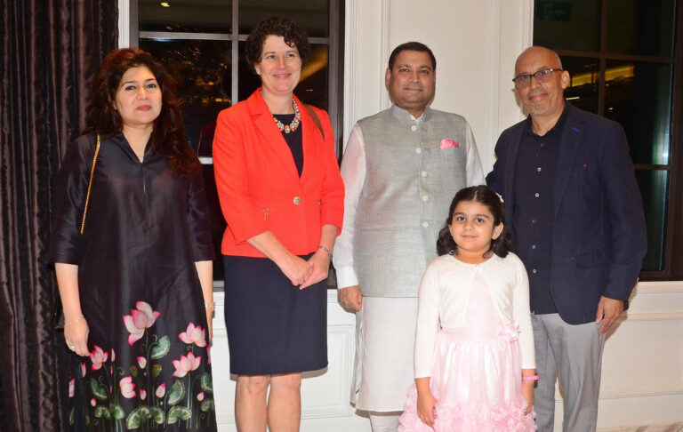 Sundeep Bhutoria with Mohua Chatterjee, Natalia and Maxim Kozlov, Consul General of Russia in Kolkata