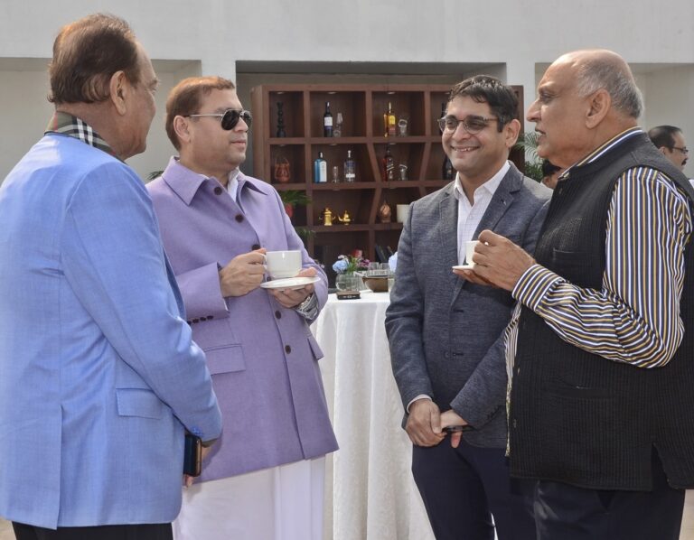 Sundeep Bhutoria with (L-R) Dr Pronab Dasgupta, Arnab Dasgupta and HM Bangur