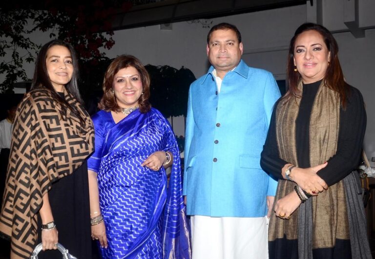 Sundeep Bhutoria with Esha Dutta, Mohua Chatterjee, and Nilanjanaa Sharma