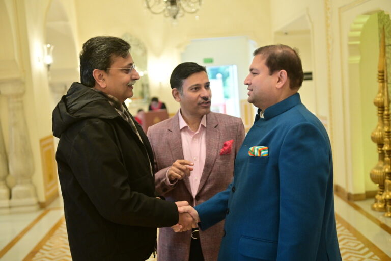 Sundeep Bhutoria with Pratap Bhanu Shekhawat and Saurabh Kakkar