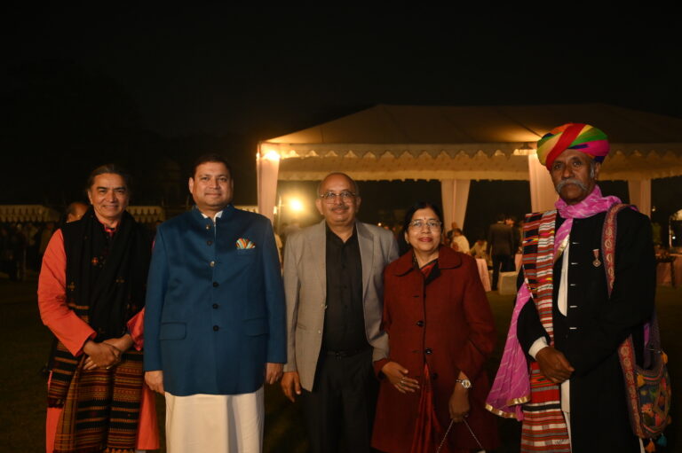 Sundeep Bhutoria with Vinod Joshi, Sudesh Pandit, Smita Pandit and Anwar Khan Manganiyar