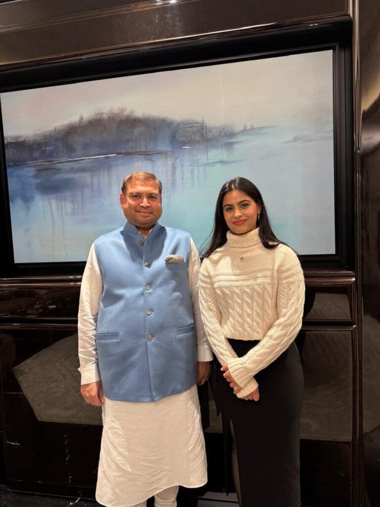 Sundeep Bhutoria with Olympian Manu Bhaker