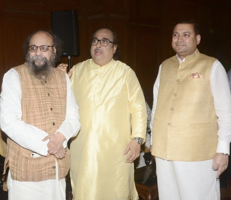 Sundeep Bhutoria with Poet Joy Goswami and Padma Shri Tejendra Narayan