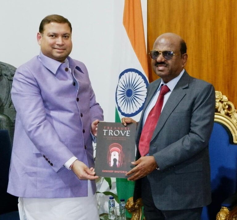 Sundeep Bhutoria with Dr. C. V. Ananda Bose, hon’ble governor of West Bengal.