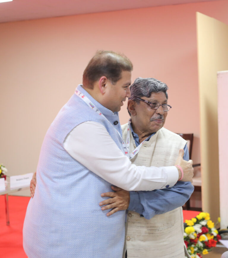 Sundeep Bhutoria with Madhav Kaushik, President of Sahitya Akademi