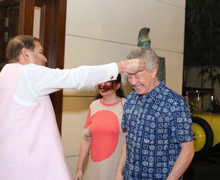 Sundeep Bhutoria with Marks Deitons, Deputy Head of Mission, Embassy of the Republic of Latvia