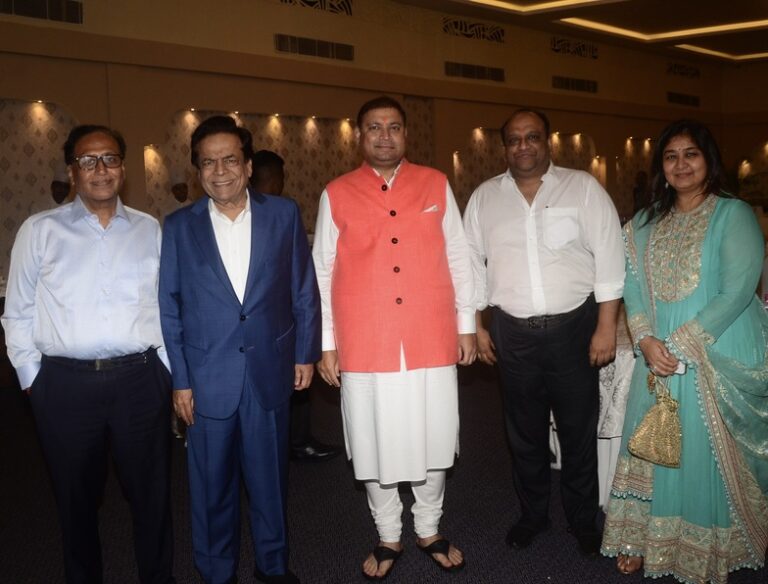Sundeep Bhutoria with Rajendra Bachhawat, CK Dhanuka and Aditya Agarwal along with his wife.