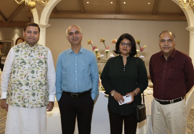Sundeep Bhutoria with (L-R) Rasheed Kidwai, Priya Sahgal and Iqbal Ahmed