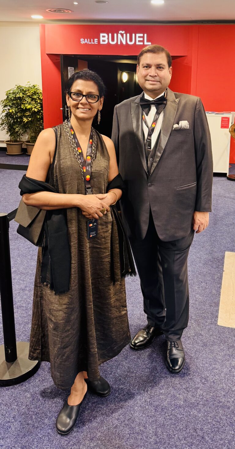Sundeep Bhutoria with Nandita Das in Cannes