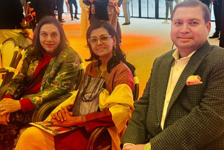 Sundeep Bhutoria with Nandita Das and Mira Nair in Cannes