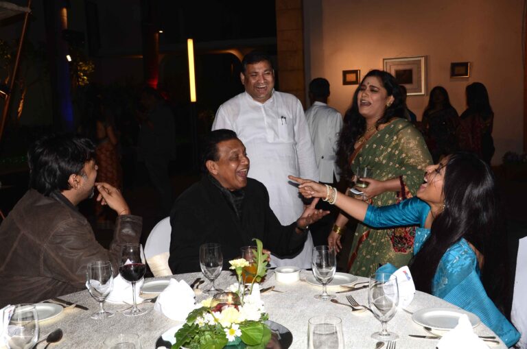 Sundeep Bhutoria with Srijit, Mithun Chakraborty, Ananya and Gargi at the ITC Sonar poolside, Kolkata
