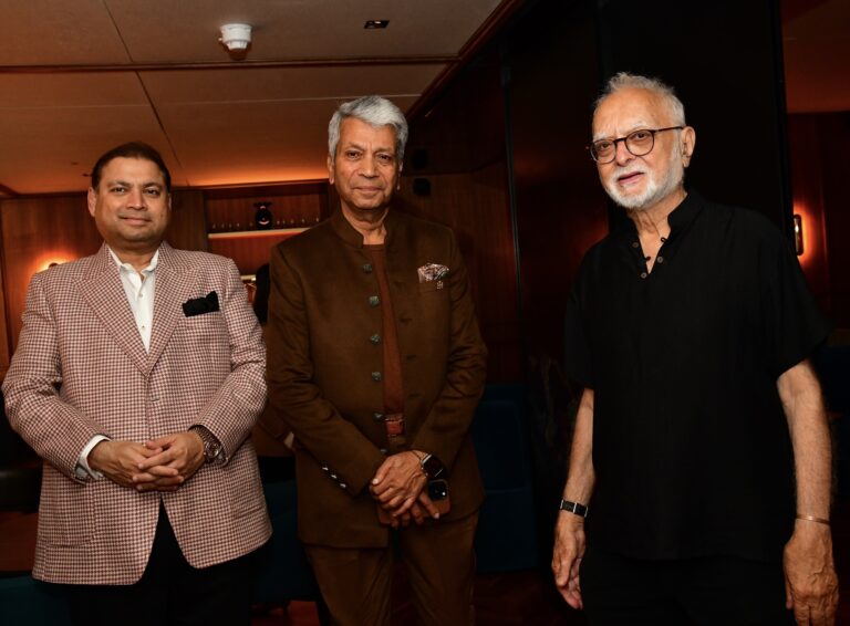 Sundeep Bhutoria with Amitabh Adhar and Farrukh Dhondy