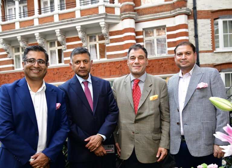 Sundeep Bhutoria with (L-R) Manoj Ladwa, Vikram Doraiswami and Lord Bilimoria