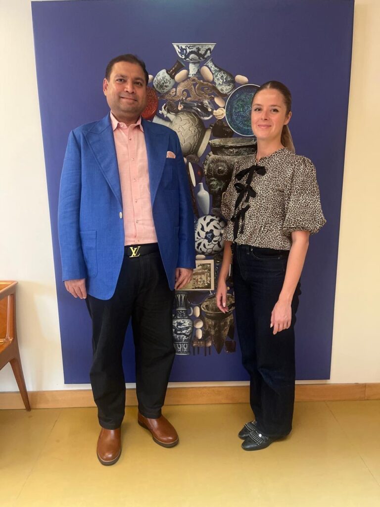 Sundeep Bhutoria with Alice Reau, Head of sponsorship & Philanthropist at Musee Guimet in Paris