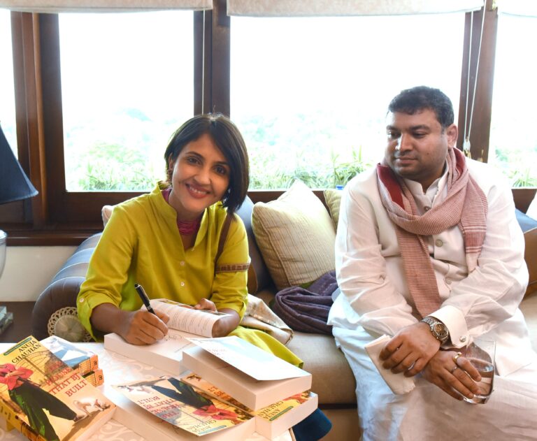 Sundeep Bhutoria with Anuja Chauhan at the Author’s Afternoon in Taj Bengal